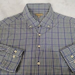 Peter Millar Summer Comfort Gingham Check Long Sleeve Button Shirt Mens XL E